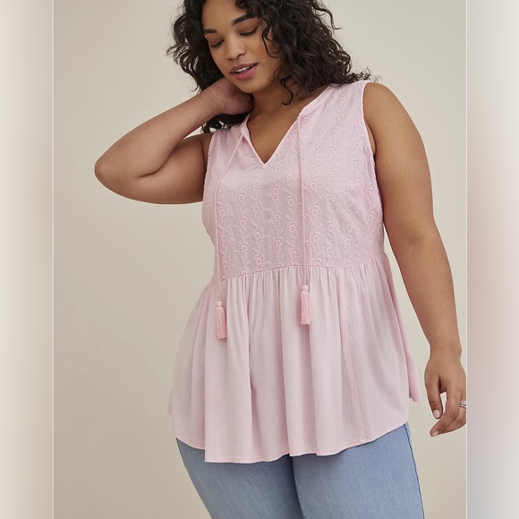 Torrid Pink Peplum Blouse - Picture 1 of 2